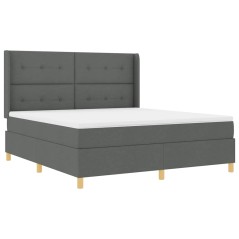 vidaXL Letto con Molle e Materasso Grigio Scuro 180x200 cm in Tessuto