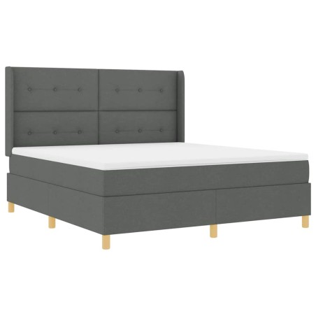 vidaXL Letto con Molle e Materasso Grigio Scuro 180x200 cm in Tessuto