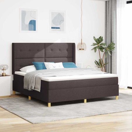 vidaXL Letto con Molle e Materasso Marrone Scuro 180 x 200 cm