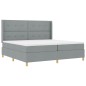 vidaXL Letto con molle e materasso grigio chiaro 200x200 cm in tessuto vidaXL Letto con molle e materasso grigio chiaro 200x200 cm in tessuto