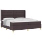 vidaXL Letto con molle e materasso marrone scuro, 200 x 200 cm, in tessuto.