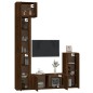 Set Mobili Porta TV 5 pz Rovere Marrone in Legno Multistrato Set Mobili Porta TV 5 pz Rovere Marrone in Legno Multistrato