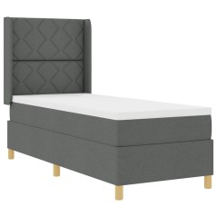 vidaXL Letto Box Spring con materasso grigio scuro 80x200 cm in tessuto