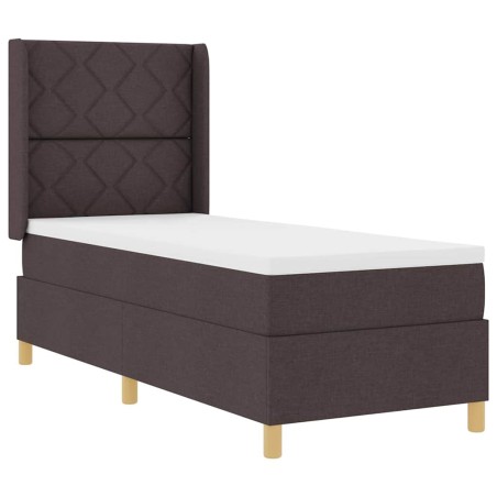 vidaXL Letto con molle e materasso marrone scuro, 80x200 cm, in tessuto
