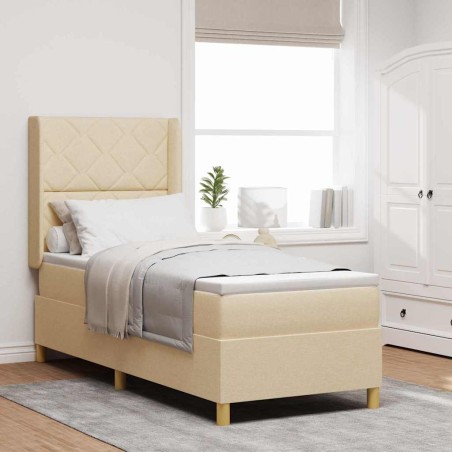 vidaXL letto Box Spring con materasso crema 80x200 cm, tessuto