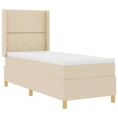 vidaXL letto Box Spring con materasso crema 80x200 cm, tessuto