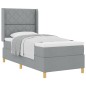 vidaXL Letto a Box con Materasso Grigio Chiaro 90x190 cm in Tessuto