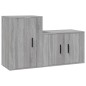 Set Mobili Porta TV 2 pz Grigio Sonoma in Legno Multistrato Set Mobili Porta TV 2 pz Grigio Sonoma in Legno Multistrato