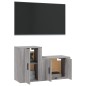Set Mobili Porta TV 2 pz Grigio Sonoma in Legno Multistrato Set Mobili Porta TV 2 pz Grigio Sonoma in Legno Multistrato