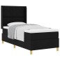 vidaXL Letto a molle con materasso nero 100x200 cm in tessuto