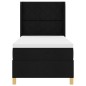 vidaXL Letto a molle con materasso nero 100x200 cm in tessuto