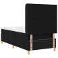 vidaXL Letto a molle con materasso nero 100x200 cm in tessuto