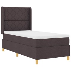 vidaXL letto con molle e materasso marrone scuro 100x200 cm in tessuto