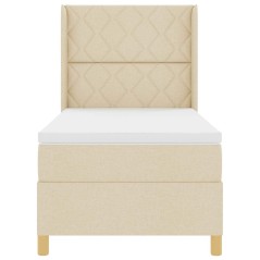 vidaXL Letto Box Spring con Materasso Crema 100x200 cm in tessuto