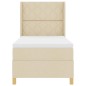 vidaXL Letto Box Spring con Materasso Crema 100x200 cm in tessuto vidaXL Letto Box Spring con Materasso Crema 100x200 cm in tessuto