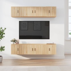 Set di Mobili Porta TV 6 pz Rovere Sonoma in Legno Multistrato