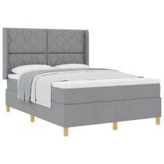 vidaXL Letto con Molle e Materasso Grigio Chiaro 140x200 cm in Tessuto