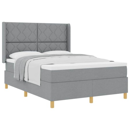 vidaXL Letto con Molle e Materasso Grigio Chiaro 140x200 cm in Tessuto
