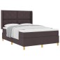 vidaXL Letto con molle e materasso marrone scuro 140x200 cm in tessuto
