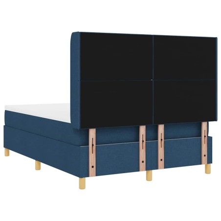 vidaXL Letto con Molle e Materasso - Blu, 140x200 cm, Tessuto