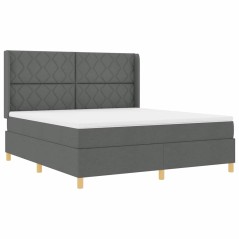 vidaXL Letto a Molle con Materasso Grigio Scuro 180x200 cm, Tessuto