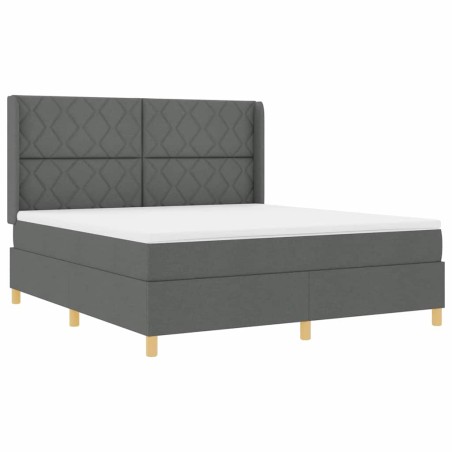 vidaXL Letto a Molle con Materasso Grigio Scuro 180x200 cm, Tessuto