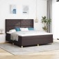 vidaXL Letto con molle e materasso marrone scuro, 180 x 200 cm, in tessuto vidaXL Letto con molle e materasso marrone scuro, 180 x 200 cm, in tessuto