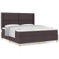 vidaXL Letto con molle e materasso marrone scuro, 180 x 200 cm, in tessuto vidaXL Letto con molle e materasso marrone scuro, 180 x 200 cm, in tessuto