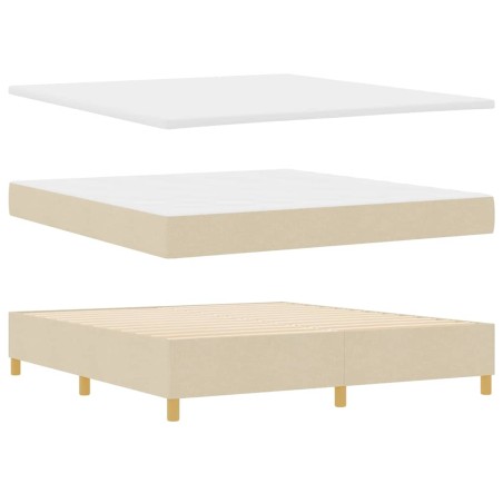vidaXL Letto con molle e materasso panna, 180 x 200 cm, tessuto