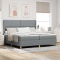 vidaXL Letto a Molle con Materasso Grigio Chiaro 200x200 cm in Tessuto vidaXL Letto a Molle con Materasso Grigio Chiaro 200x200 cm in Tessuto