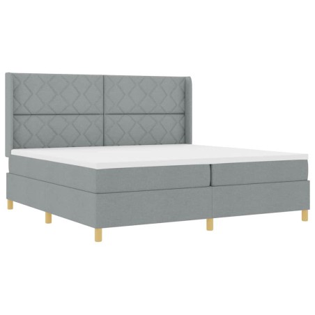 vidaXL Letto a Molle con Materasso Grigio Chiaro 200x200 cm in Tessuto