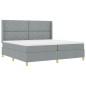 vidaXL Letto a Molle con Materasso Grigio Chiaro 200x200 cm in Tessuto vidaXL Letto a Molle con Materasso Grigio Chiaro 200x200 cm in Tessuto