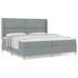 vidaXL Letto a Molle con Materasso Grigio Chiaro 200x200 cm in Tessuto vidaXL Letto a Molle con Materasso Grigio Chiaro 200x200 cm in Tessuto