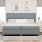 vidaXL Letto a Molle con Materasso Grigio Chiaro 200x200 cm in Tessuto vidaXL Letto a Molle con Materasso Grigio Chiaro 200x200 cm in Tessuto