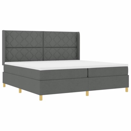 vidaXL Letto con molle e materasso grigio scuro 200x200 cm in tessuto