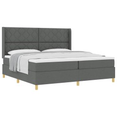 vidaXL Letto con molle e materasso grigio scuro 200x200 cm in tessuto