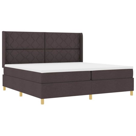 vidaXL Letto con molle e materasso marrone scuro, 200x200 cm in tessuto