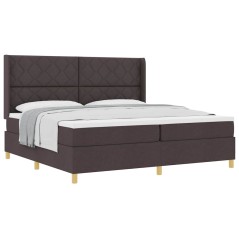 vidaXL Letto con molle e materasso marrone scuro, 200x200 cm in tessuto
