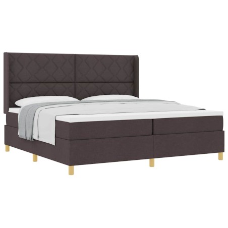 vidaXL Letto con molle e materasso marrone scuro, 200x200 cm in tessuto