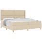 vidaXL Letto con molle e materasso panna, 200x200 cm, tessuto vidaXL Letto con molle e materasso panna, 200x200 cm, tessuto