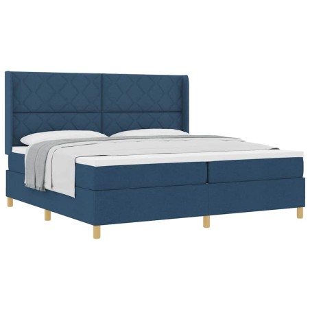 vidaXL Letto a Molle con Materasso Blu - 200x200 cm in Tessuto