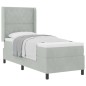 Letto Box Spring con Materasso Grigio Chiaro 80x200 cm in Velluto