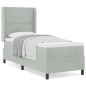 Letto Box Spring con Materasso Grigio Chiaro 80x200 cm in Velluto