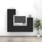 Set di Mobili Porta TV 5 pz Nero in Legno Multistrato Set di Mobili Porta TV 5 pz Nero in Legno Multistrato
