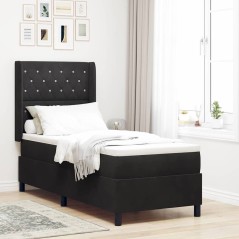 vidaXL Letto Box Spring con Materasso Nero 80x200 cm Velluto