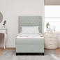 Letto Box Spring vidaXL con Materasso Grigio Chiaro 90x190 cm Velluto Letto Box Spring vidaXL con Materasso Grigio Chiaro 90x190 cm Velluto