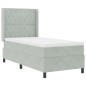 Letto Box Spring vidaXL con Materasso Grigio Chiaro 90x190 cm Velluto Letto Box Spring vidaXL con Materasso Grigio Chiaro 90x190 cm Velluto