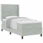Letto Box Spring vidaXL con Materasso Grigio Chiaro 90x190 cm Velluto Letto Box Spring vidaXL con Materasso Grigio Chiaro 90x190 cm Velluto