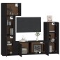 Set di Mobili Porta TV 5 pz Nero in Legno Multistrato Set di Mobili Porta TV 5 pz Nero in Legno Multistrato