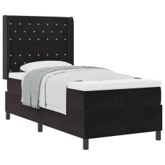 vidaXL Letto a Molle con Materasso Nero 90x190 cm Velluto